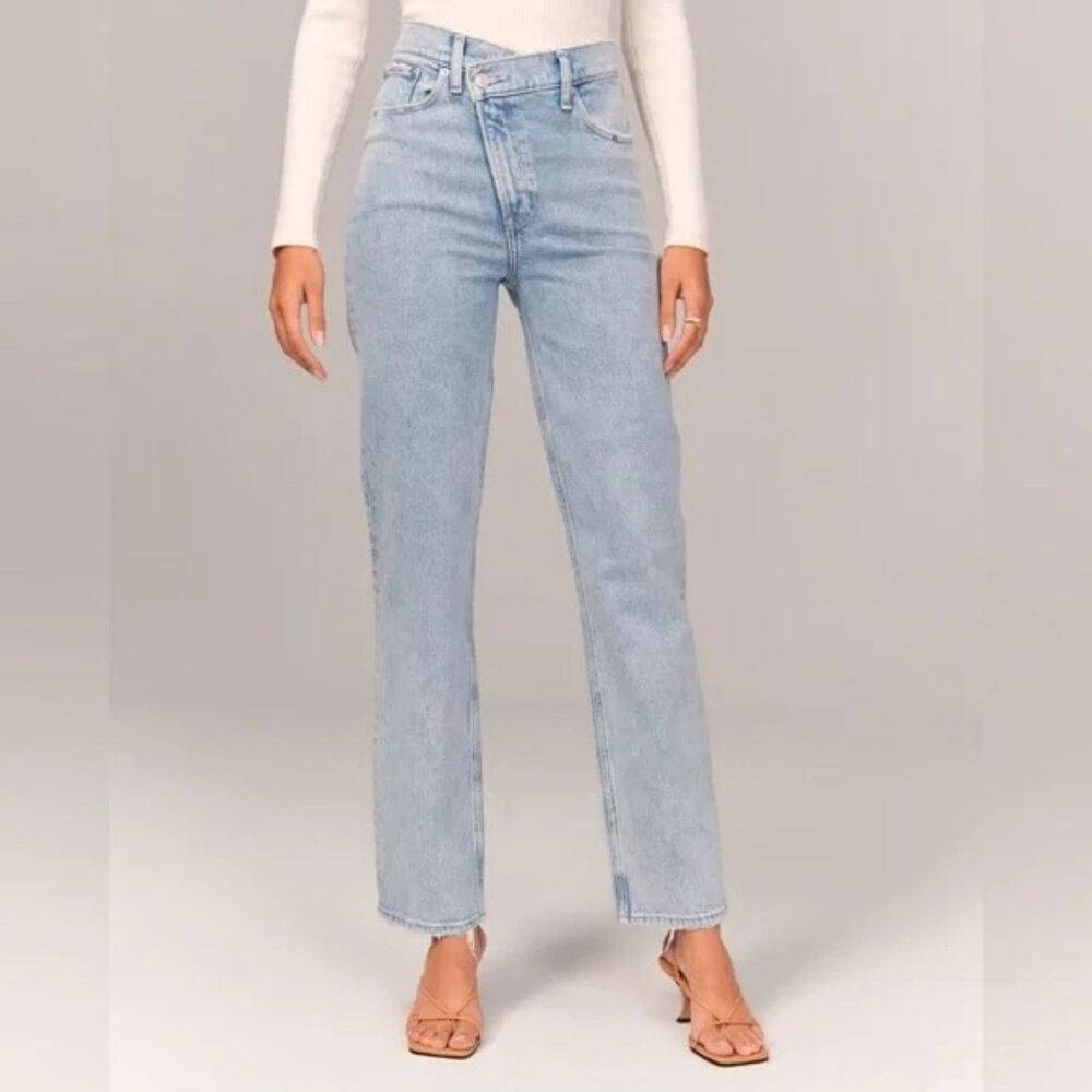 Abercrombie & Fitch 90's Straight Ultra High Rise Denim Jeans Sz 29 8S